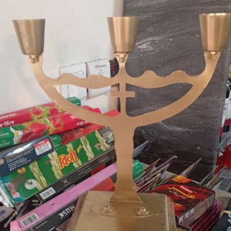 3-Branch Menorah Candle Holder